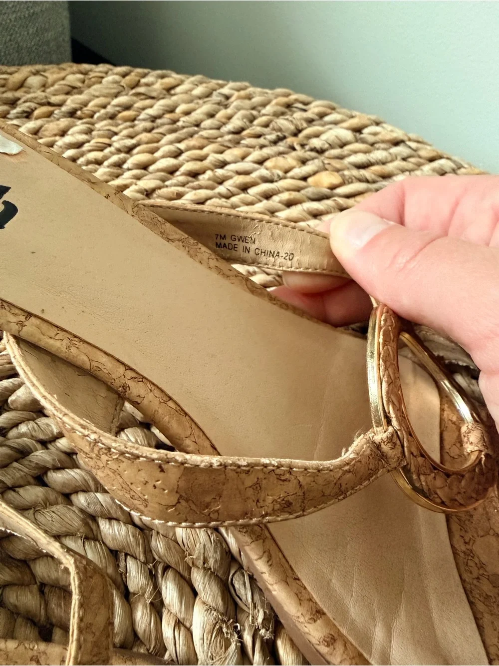 Vintage Tan Cork Heel Sandals